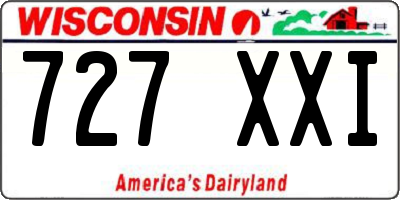 WI license plate 727XXI