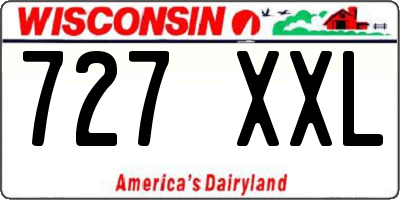 WI license plate 727XXL