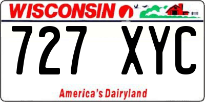 WI license plate 727XYC