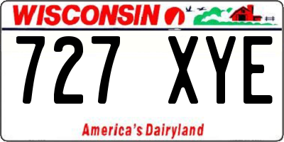WI license plate 727XYE
