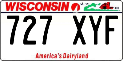 WI license plate 727XYF