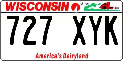 WI license plate 727XYK