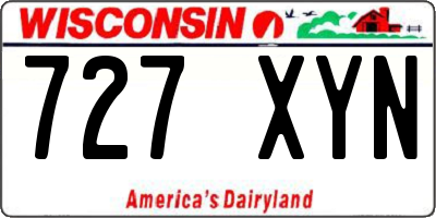 WI license plate 727XYN