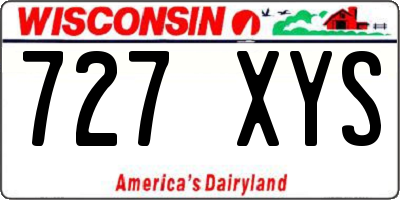 WI license plate 727XYS