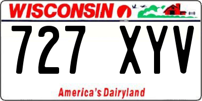 WI license plate 727XYV