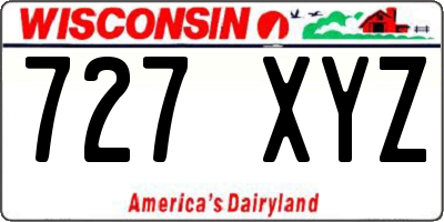 WI license plate 727XYZ