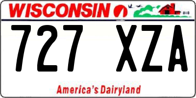 WI license plate 727XZA