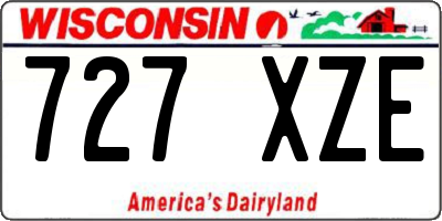 WI license plate 727XZE