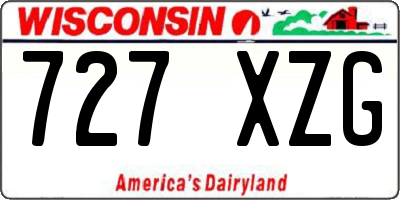 WI license plate 727XZG