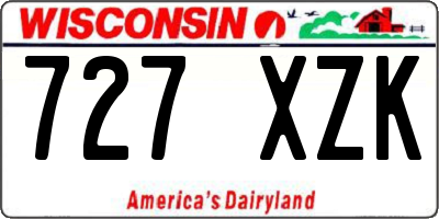 WI license plate 727XZK