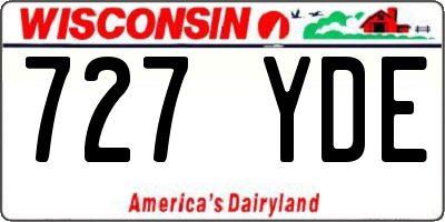 WI license plate 727YDE