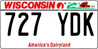WI license plate 727YDK
