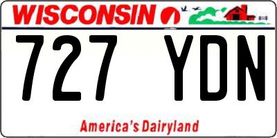 WI license plate 727YDN