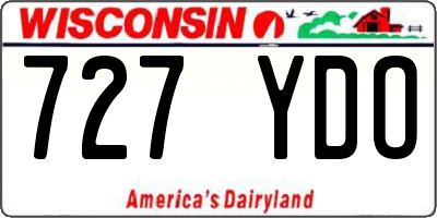 WI license plate 727YDO