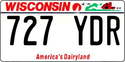WI license plate 727YDR