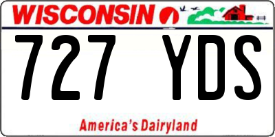 WI license plate 727YDS