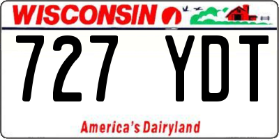 WI license plate 727YDT