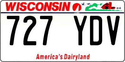 WI license plate 727YDV