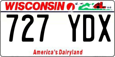 WI license plate 727YDX