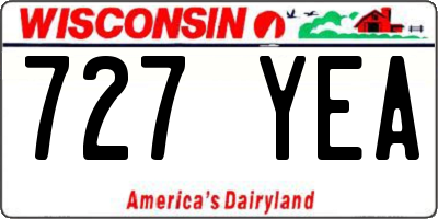 WI license plate 727YEA