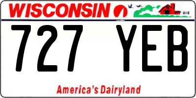 WI license plate 727YEB