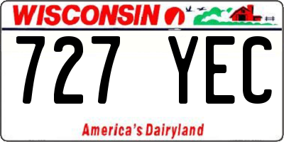 WI license plate 727YEC