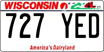 WI license plate 727YED