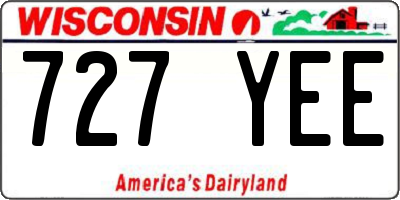 WI license plate 727YEE