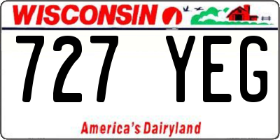 WI license plate 727YEG