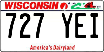 WI license plate 727YEI