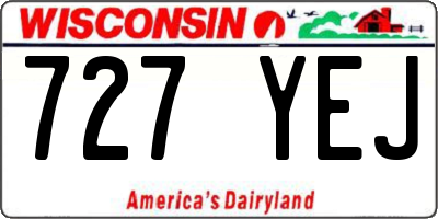 WI license plate 727YEJ