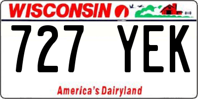 WI license plate 727YEK