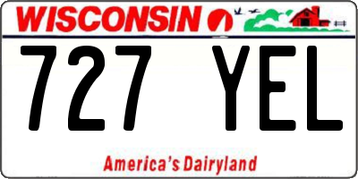 WI license plate 727YEL