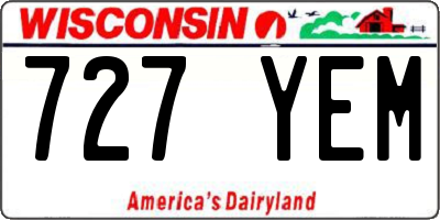 WI license plate 727YEM