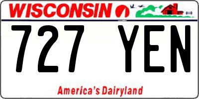WI license plate 727YEN