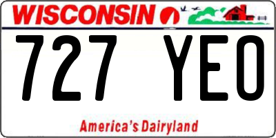 WI license plate 727YEO