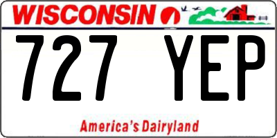 WI license plate 727YEP