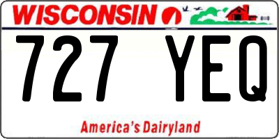 WI license plate 727YEQ