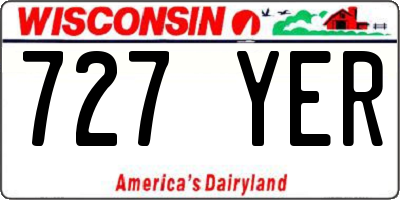 WI license plate 727YER