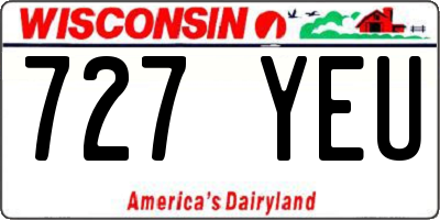 WI license plate 727YEU