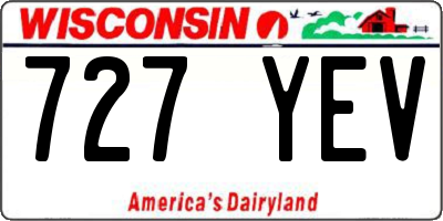 WI license plate 727YEV
