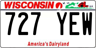 WI license plate 727YEW