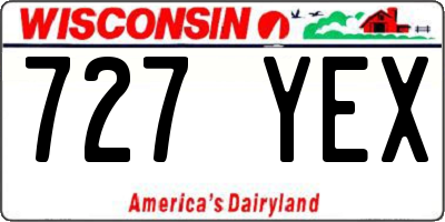 WI license plate 727YEX