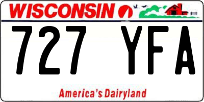 WI license plate 727YFA