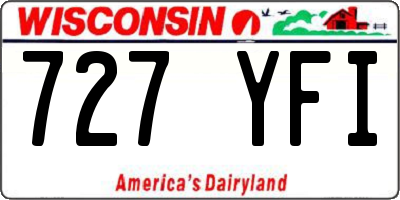 WI license plate 727YFI