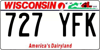 WI license plate 727YFK