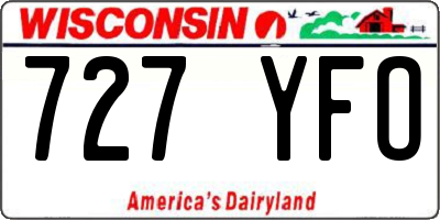 WI license plate 727YFO