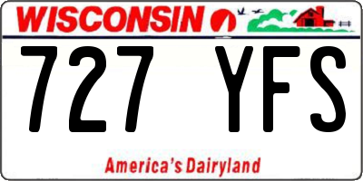 WI license plate 727YFS