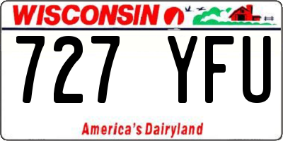 WI license plate 727YFU