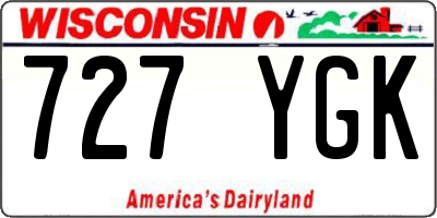 WI license plate 727YGK